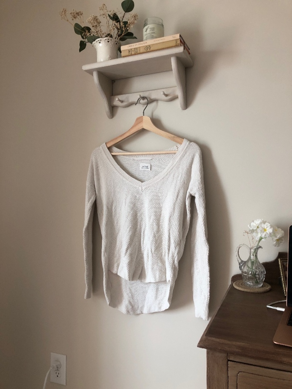Wilfred silk + cashmere sweater - size S - winter white